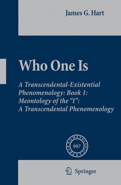 Who One Is Book 1:  Meontology of the 'I':  A Transcendental Phenomenology