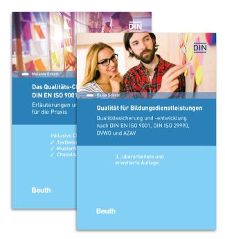 Qualität für Bildungsdienstleistungen + Qualitäts-Checkheft für Trainer DIN EN ISO 9001 und DVWO Paket
