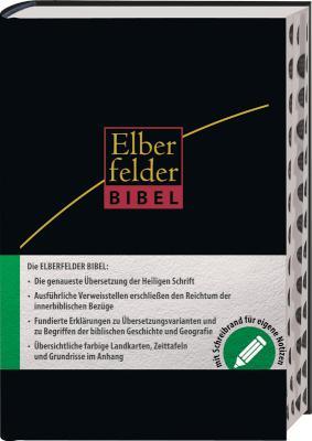Elberfelder Bibel - mit Schreibrand und Griffregister, Leder