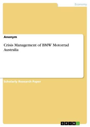 Crisis Management of BMW Motorrad Australia 