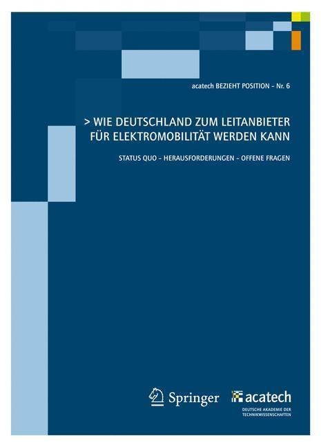 Wie Deutschland zum Leitanbieter für Elektromobilität werden kann Statuts Quo - Herausforderungen - Offene Fragen
