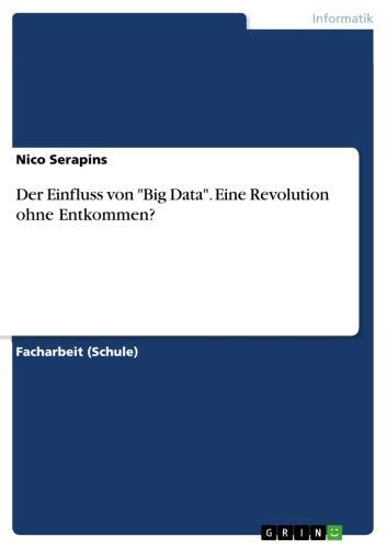 Der Einfluss von 'Big Data'. Eine Revolution ohne Entkommen? 