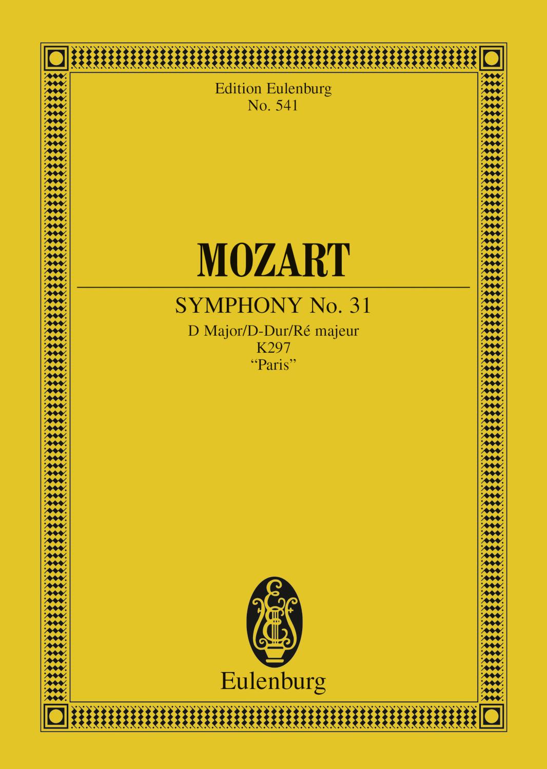Symphony No. 31 D major K. 297, 'Paris'